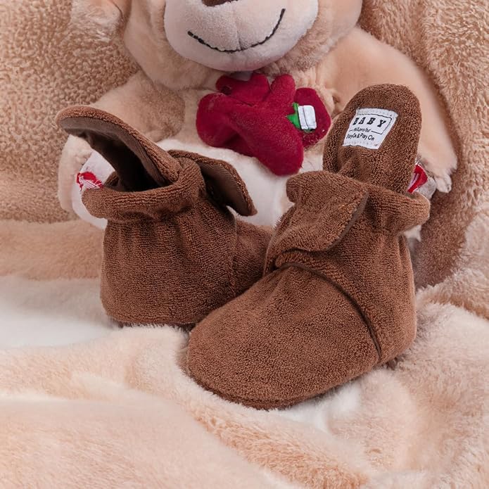 Sawimlgy Newborn Infant Baby Girl Boy Cotton Booties Stay On Sock Slippers Soft - Image 3
