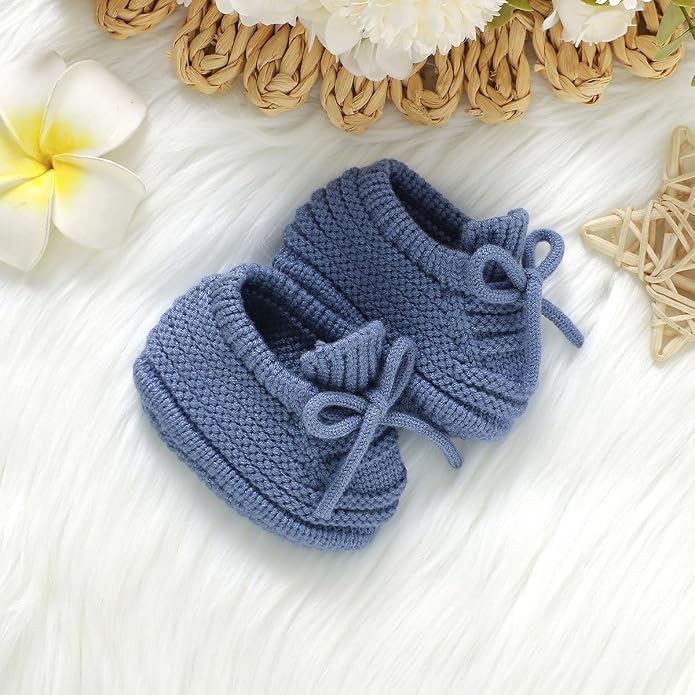 Neiwech Baby Booties Newborn Cozy Soft Warm Knitted Crib Shoes - Image 5
