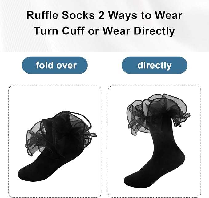 Baby Girl Ruffle Socks Cute Infant Lace Frilly Fancy Dress Socks - Image 6