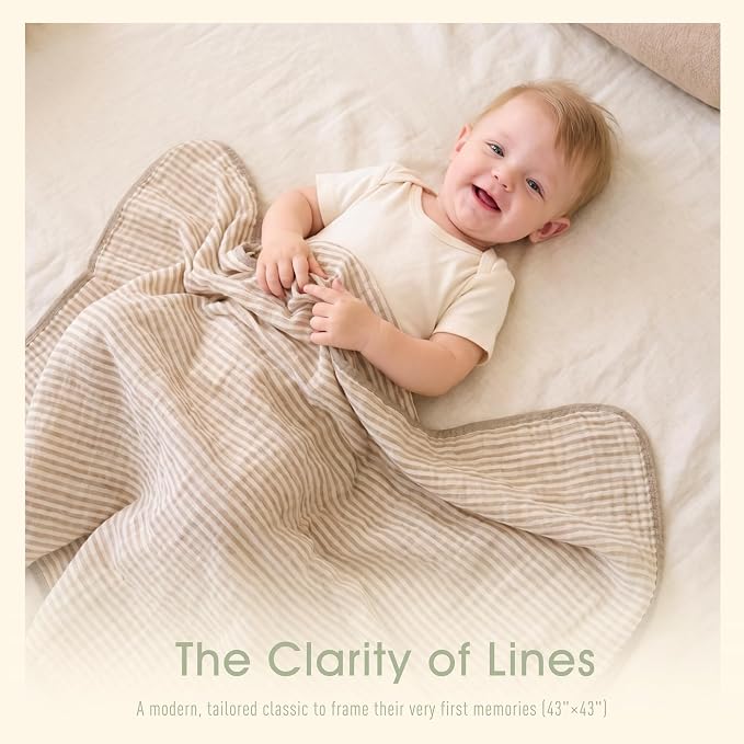 Ultra Soft Muslin Baby Blanket, Organic Cotton Blend | 43x43 Inches, 6-Layer - Image 2