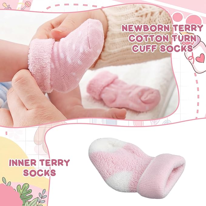 Twistover 10 Pairs Preemie Cotton Turn Cuff Socks - Image 5