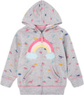Baby Girl Zip-up Jacket Rainbow Unicorn Cotton Hoodie Sweatshirt Toddler Fall by Popshion