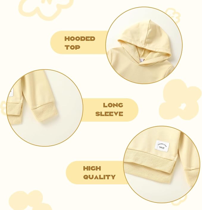Happy Town Toddler Baby Boy Girl Sweatshirt Hoodie Pullover Fall Outfits Solid - Image 4
