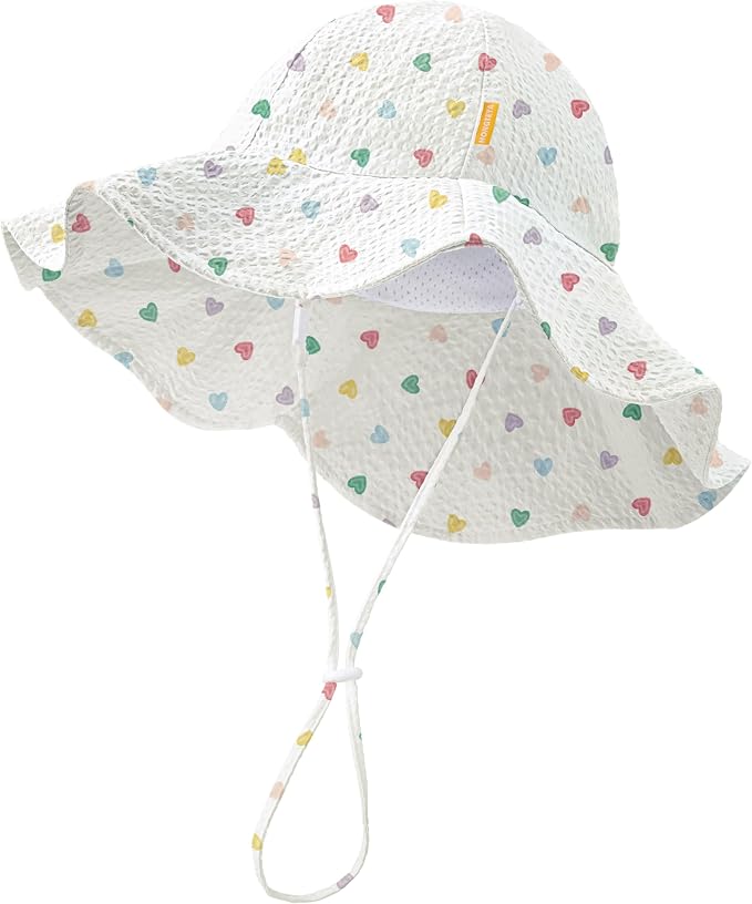 HONGTEYA Baby Sun Hat Wide Brim Adjustable Toddler Beach Bucket Hat | Soft by HONGTEYA
