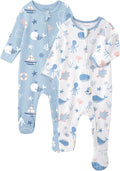 Baby Sleepers 100% Cotton Footie Pajamas, Newborn 0-3 3-6 6-9 Months by FIEMOL