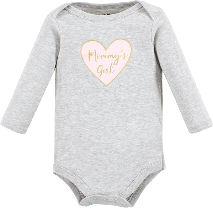 Hudson Baby Baby Girls' Cotton Long-sleeve Bodysuits 3-pack - Image 5