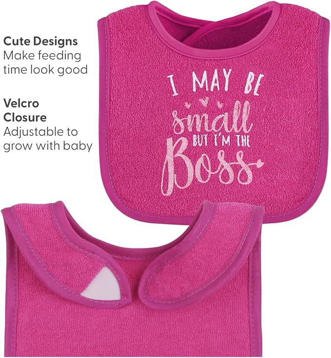 The Peanutshell Baby Girl Terry Bib Set of 8-100% Cotton, Absorbent Baby Bibs - Image 3