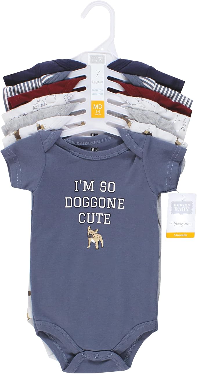 Hudson Baby Baby Boys' Cotton Bodysuits 7-pack - Image 2
