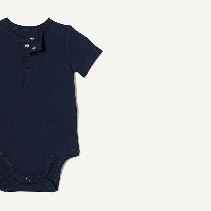 Amazon Essentials Unisex Babies' Short Sleeve Henley Bodysuit - Image 2