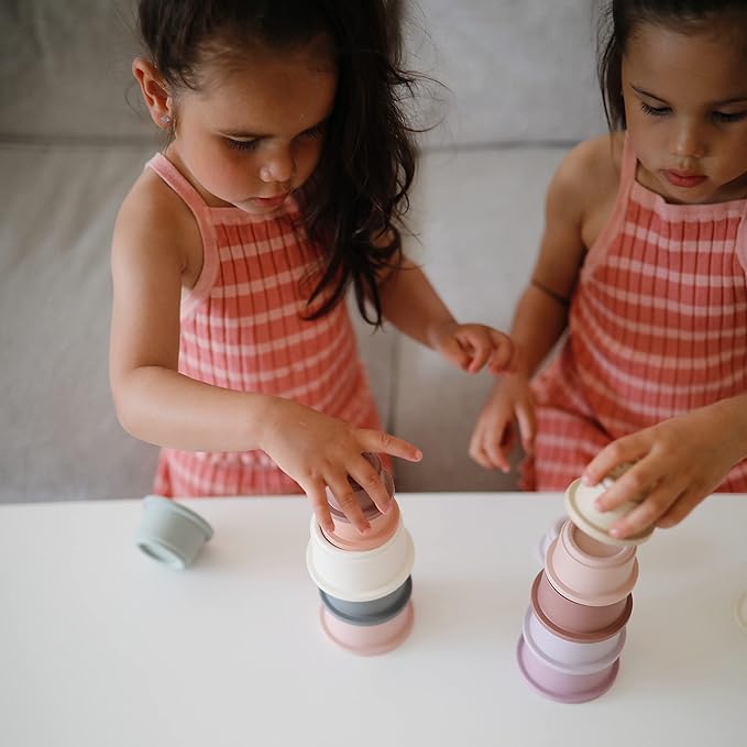 mushie Stacking Cups Toy | Made in Denmark (Retro)