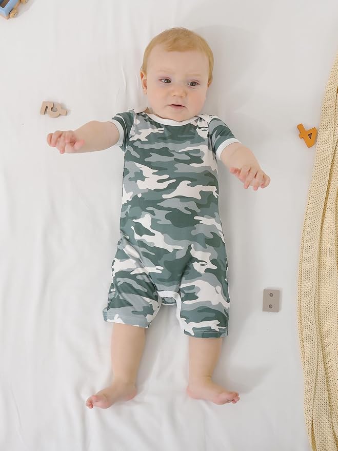 GUISBY Baby Rayon Romper Pajamas, 0-24M | Silky Soft Feel，Snap Closure，Footless - Image 5