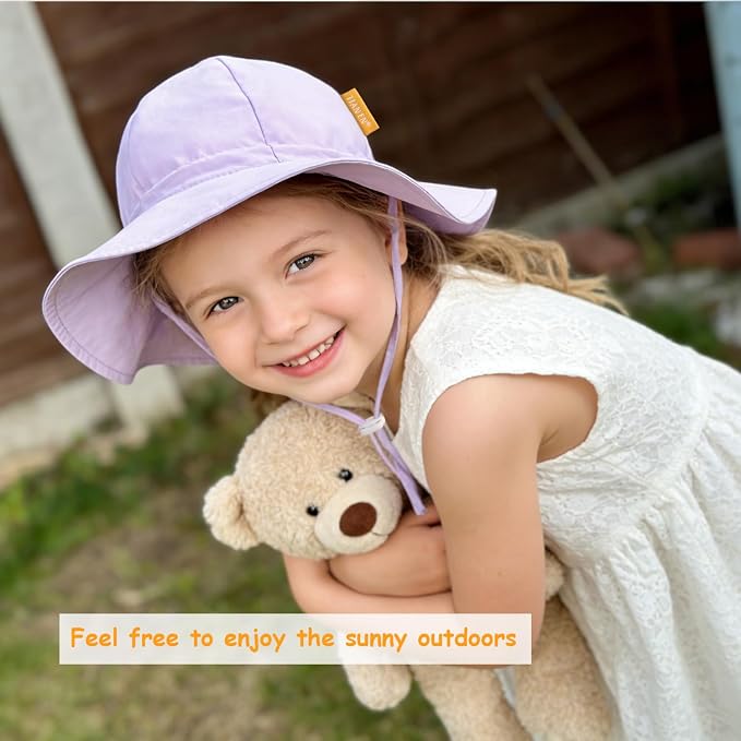 Baby Girl Sun Hat with UPF 50+ Outdoor Adjustable Toddler Beach Hat with Wide - Image 3