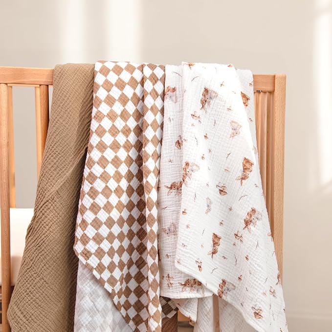 lulumoon Muslin Swaddle Blanket Baby: Cotton Receiving Wrap - Image 2