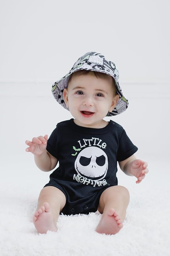 Disney Baby Boys' 2-Piece Romper and Bucket Hat Set Newborn to Infant - Image 2