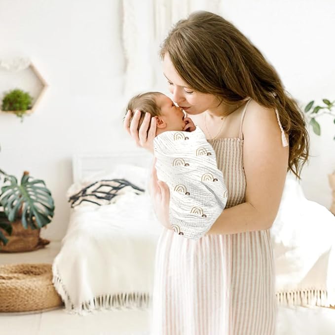 lulumoon Muslin Swaddle Blanket Baby: Cotton Receiving Wrap - Image 9