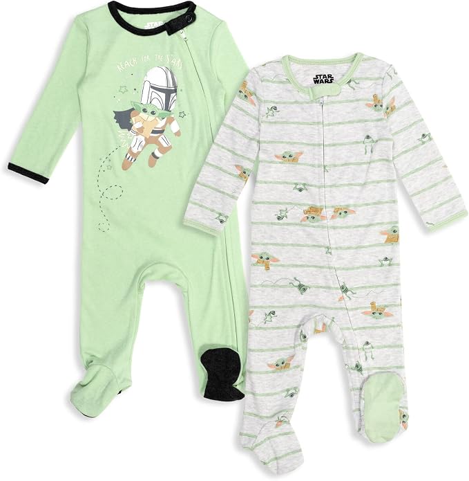 STAR WARS The Mandalorian Grogu Baby 2-Pack Footed One Piece Sleep N' Play by StarWars