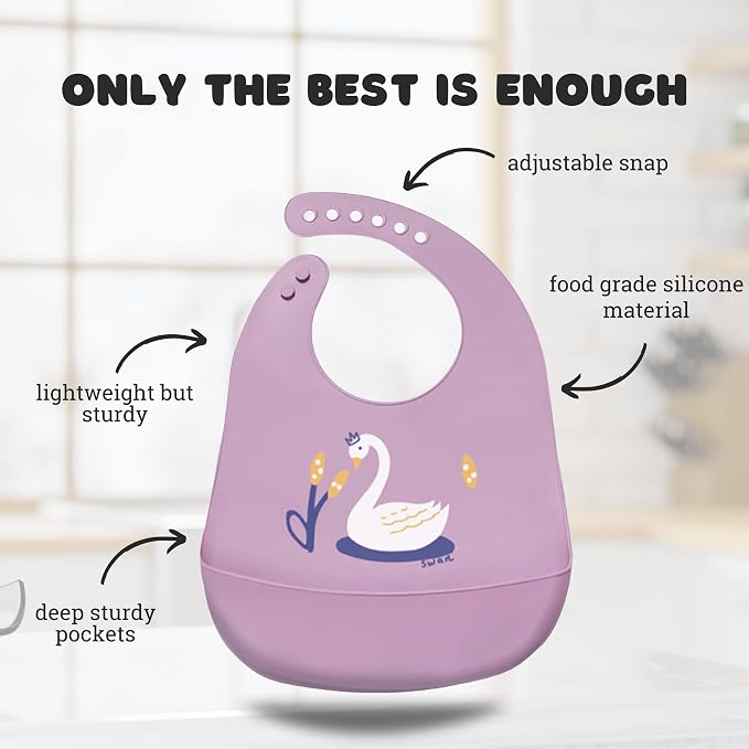 Silicone Baby Bibs with Food Catcher - Image 2