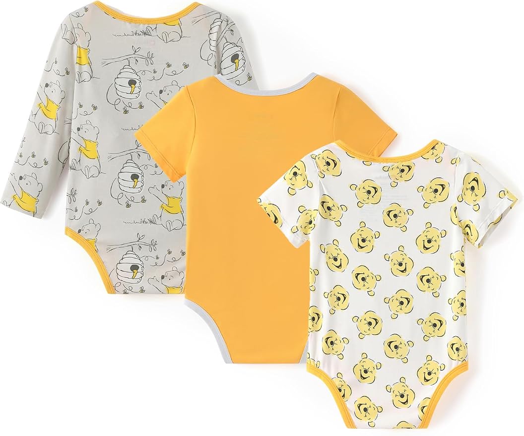 Disney Baby Viscose Made from Bamboo 3-Pack Bodysuits Set Newborn to Infant - Image 2