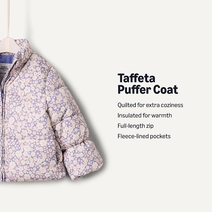 Amazon Essentials x Sofia Grainge Toddler and Baby Girls' Taffeta Puffer Jacket - Image 3