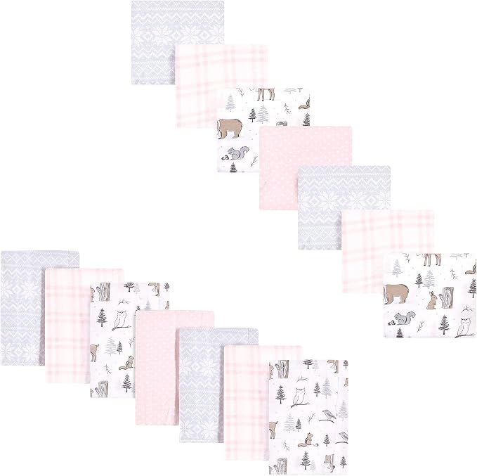 Hudson Baby Unisex Baby Cotton Flannel Burp Cloths and Receiving Blankets by HudsonBaby