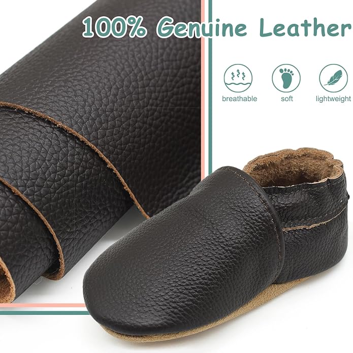 Genuine Leather Baby Booties Soft Sole Toddler Walking Shoes - Image 3