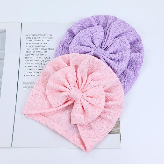 Cinaci 4 Pieces Baby Girls Turban Hats - Image 7