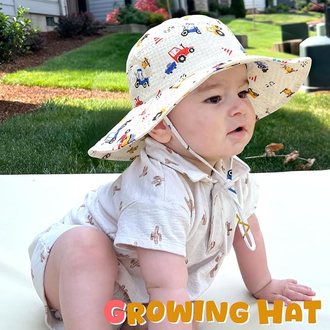 HONGTEYA Baby Sun Hat Wide Brim Adjustable Toddler Beach Bucket Hat | Soft - Image 6
