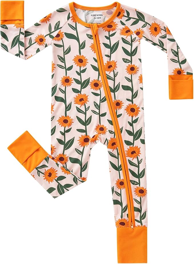 pureborn Baby Sleeper Viscose from Bamboo Zipper Footies 0-24 Months by pureborn
