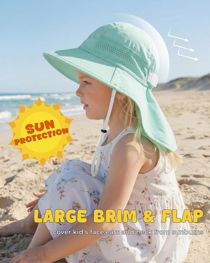 Toddler Baby Sun Hat Kids Summer Beach Essentials Adjustable Beach Hats - Image 3