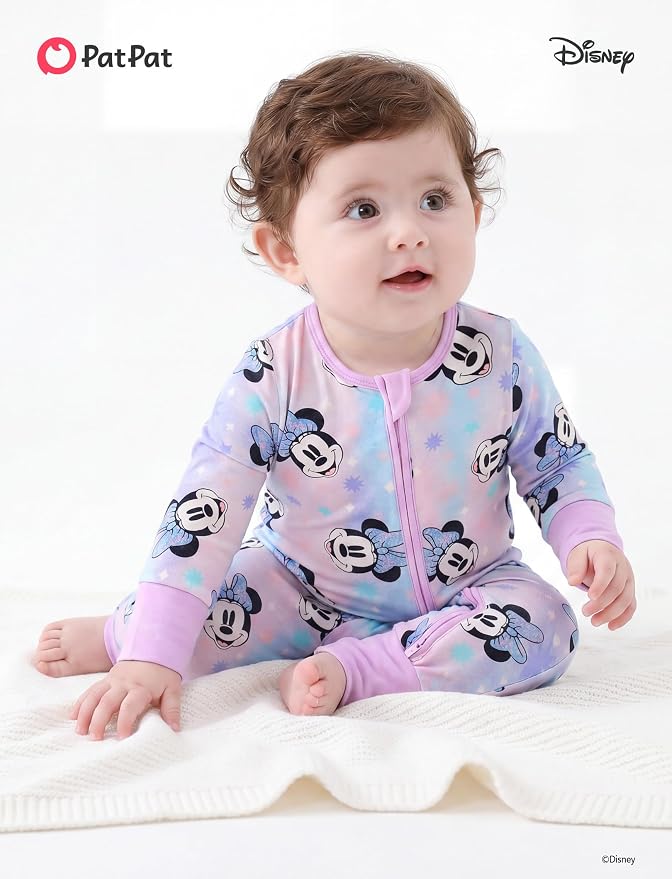 Disney Baby Viscose Made from Bamboo 2-Way Zipper Footie Outfit NB to Inf - Image 2