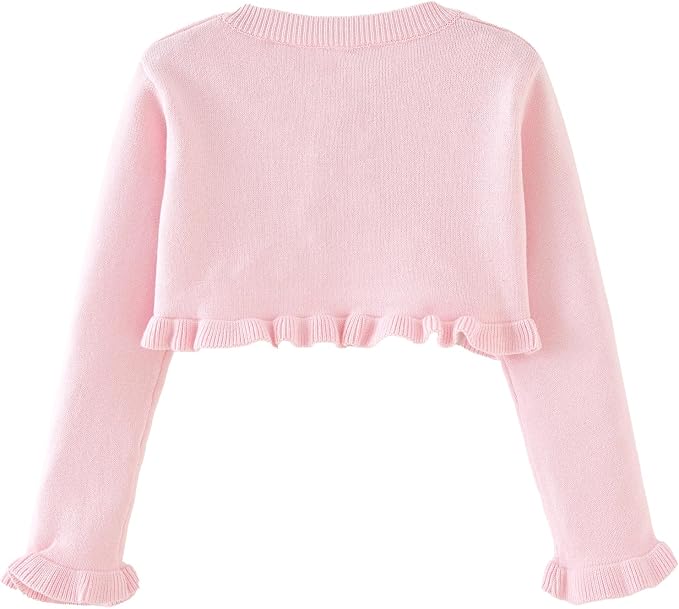 Toddler Girls Cardigan Sweater Bolero Shrug Baby Kids Long Sleeve Cropped Dress - Image 7