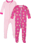 Gerber Baby Girls 2-Pack Footed Pajamas by Gerber