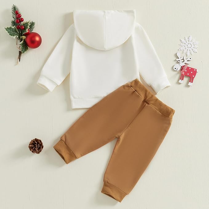 Infant Baby Boy Fall Winter Clothes Outfit Hooded Long Sweatshirt Pant Set - Image 7