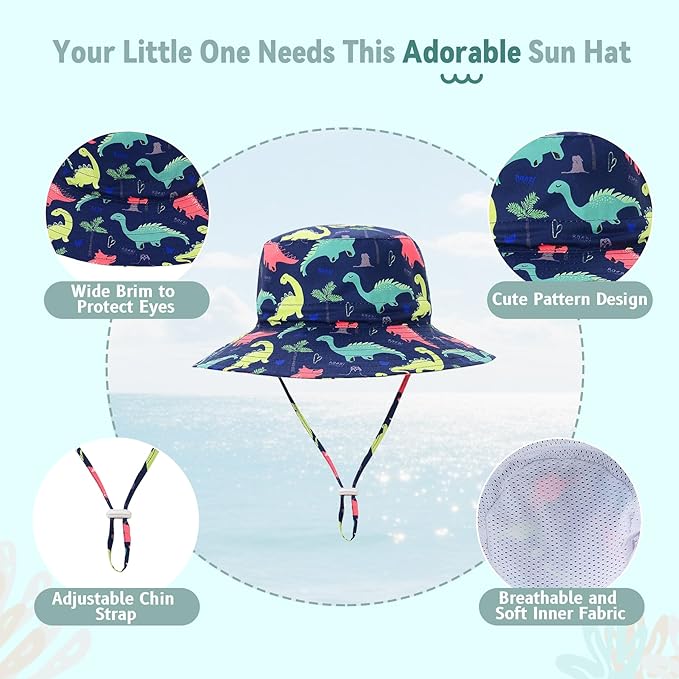 Komorebi Toddler Sun Hat UPF 50+ Kids Beach Bucket Hats Boys Girls 0-8Y | Cute - Image 3