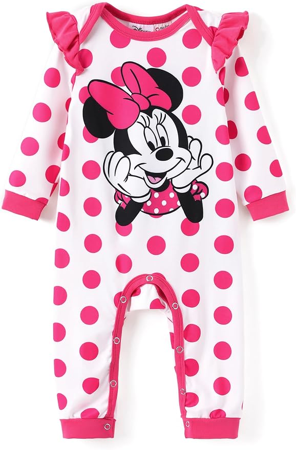 Disney Stitch Princess Minnie Winnie Marvel Baby Girls Ruffle Long Sleeve by Disney