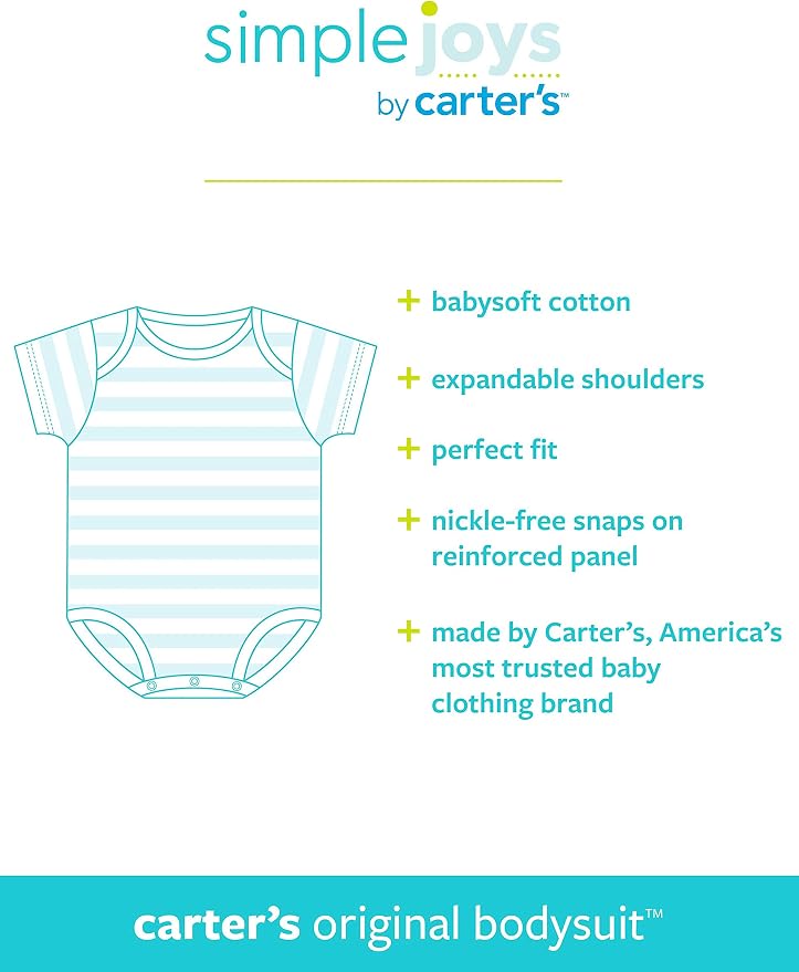 Simple Joys by Carter's Baby 8-Pack Short-Sleeve Bodysuit - Image 5