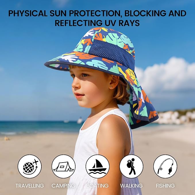 Baby Sun Hat with Neck Flap UPF 50+ - Image 4