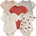Kiddiezoom Newborn Baby Unisex Cotton One-Piece Bodysuits Baby Gift 5-Pack Baby by Kiddiezoom