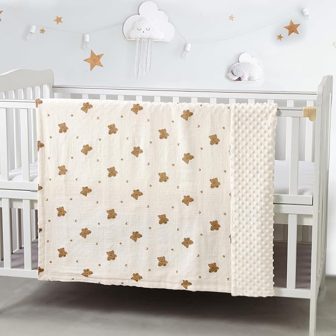 CREVENT 2Pcs 30''X40'' Cute Cozy Fluffy Warm Baby Blankets - Image 3