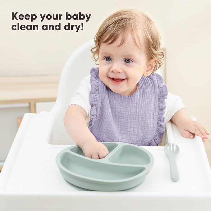 Bearmoss 6 Pack Baby Girl Bibs for Newborn, Muslin Bibs - Image 5