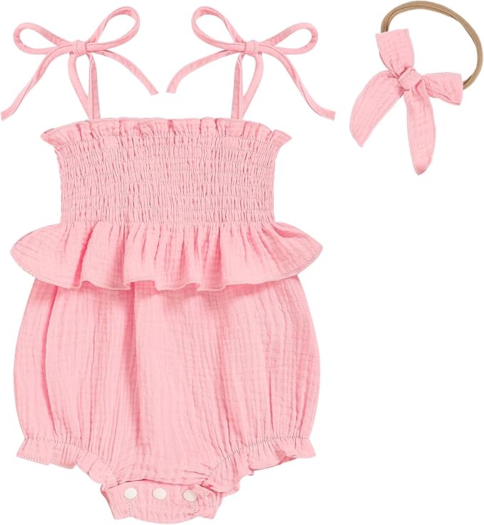Baby Girl Romper Ruffle Newborn Girl Bodysuit Jumpsuit Baby Girl Clothes Outfit by ZOELNIC