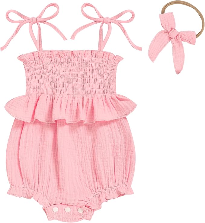 Baby Girl Romper Ruffle Newborn Girl Bodysuit Jumpsuit Baby Girl Clothes Outfit by ZOELNIC
