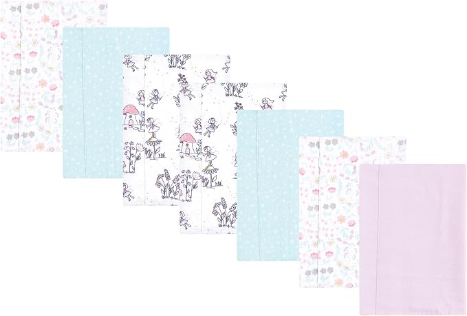 Luvable Friends Hudson Baby Flannel Burp Cloths 7pk, Garden Fairy Tale by Luvable+Friends