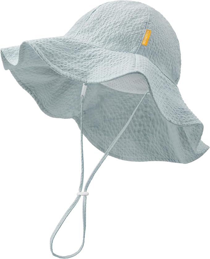 HONGTEYA Baby Sun Hat Wide Brim Adjustable Toddler Beach Bucket Hat | Soft by HONGTEYA