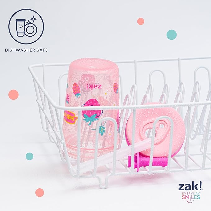 Zak Designs Kelso 15 oz Tumbler Set, (Shells) Leak-Proof Screw-On Lid with Straw Made of Durable Plastic and Silicone, Perfect Cup Bundle for Kids (2pc Set)