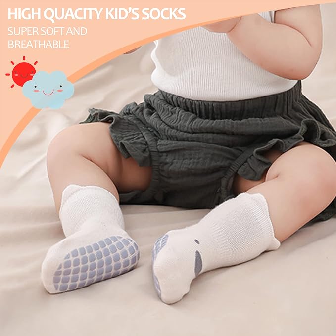 TRUEHAN 5 Pairs Toddler Non Slip Socks - Image 2
