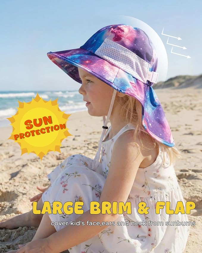 Toddler Baby Sun Hat Kids Summer Beach Essentials Adjustable Beach Hats - Image 3