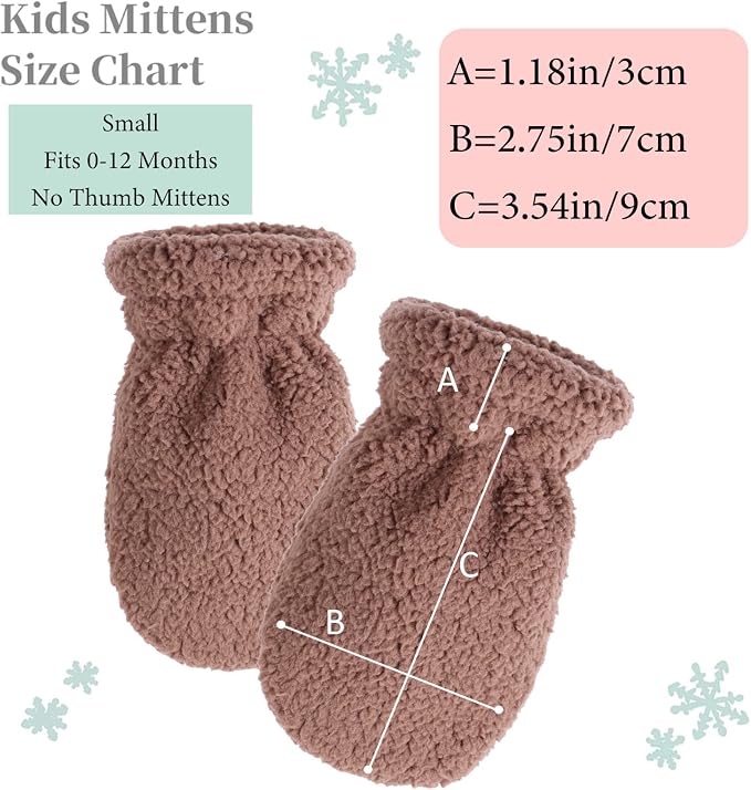 Zsedrut Baby Boys Winter Glove Warm Toddler Infant Girls Mittens Fleece Lined - Image 5