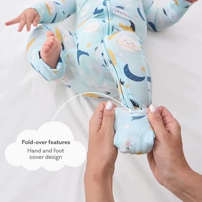 pureborn Baby Sleeper Viscose from Bamboo Zipper Footies Pjs 0-24 Months | - Image 6