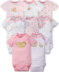 Gerber Baby Girls' 8-pack Short Sleeve Onesies Bodysuits by Gerber